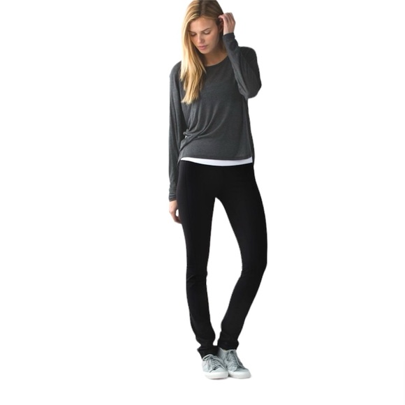 Lululemon Groove Pant II Roll Down Wide Waist High Pant Slim Leggings Stretch 6 - Picture 10 of 16